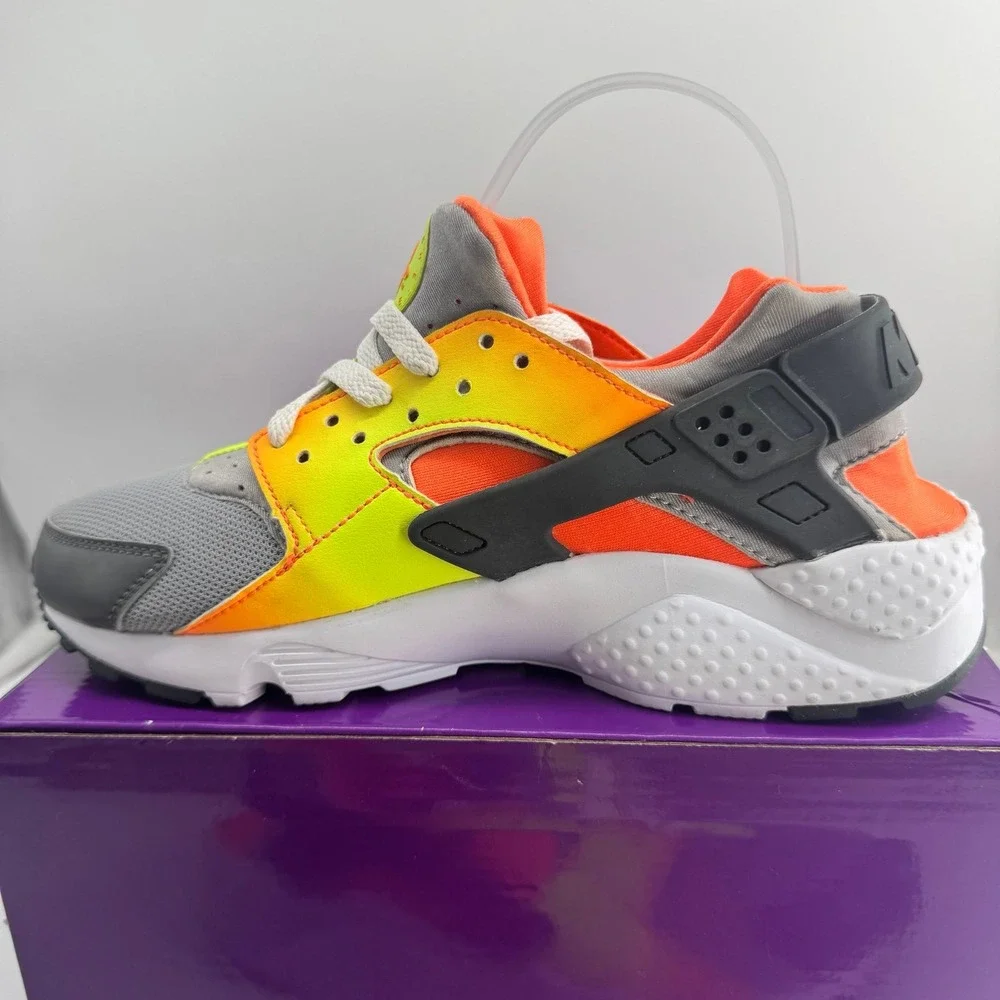 Nike Air Huarache Run Print GS Total Orange Dark Grey Volt 704943-800 Size 6.5Y